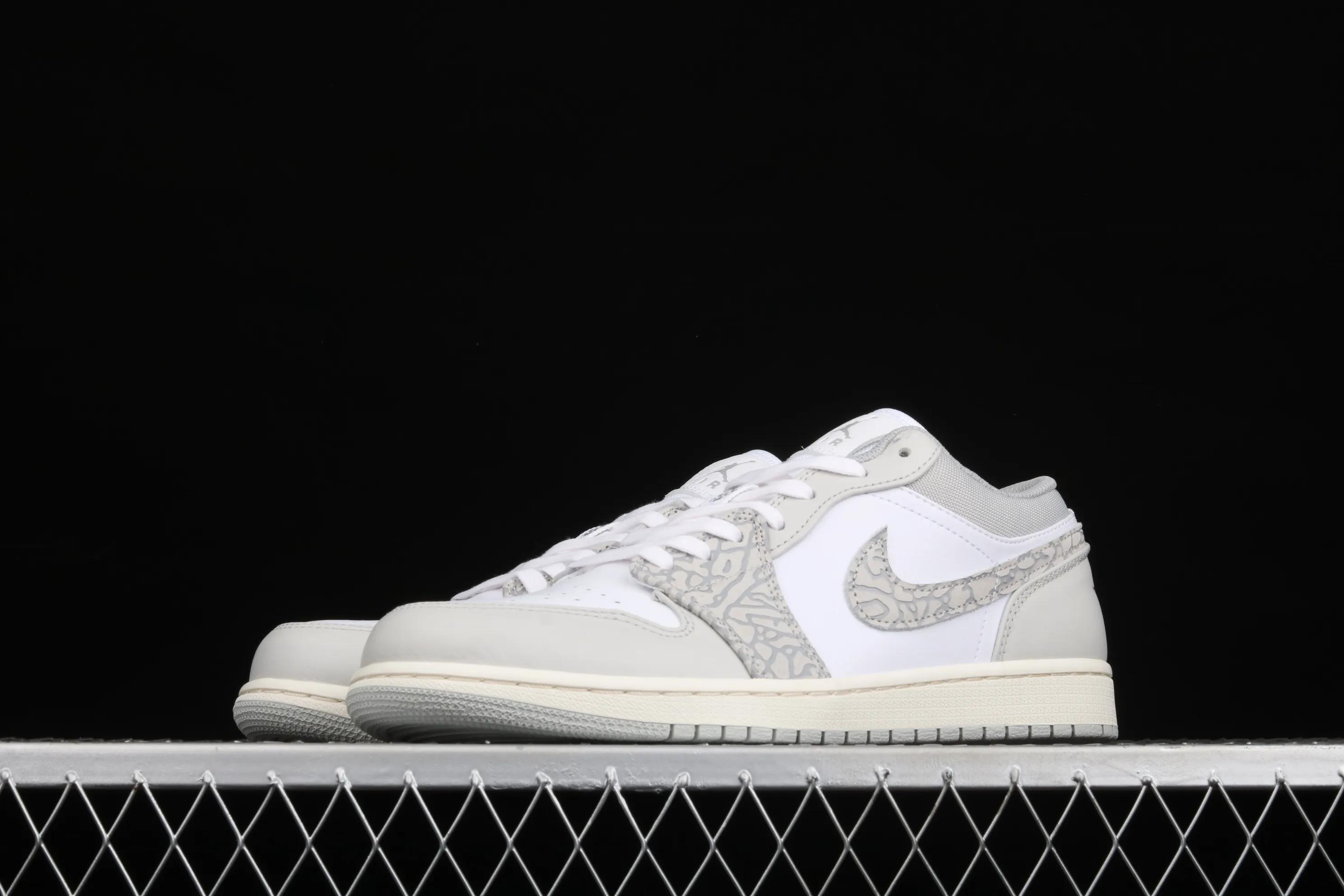 All categories Air Jordan Jordan series basketball shoes Air Jordan 1 Low G version pure original Air Jordan 1 Low Prm "Elephant Print" AJ1 Joe 1 low top white gray crackle pattern DH4269-100